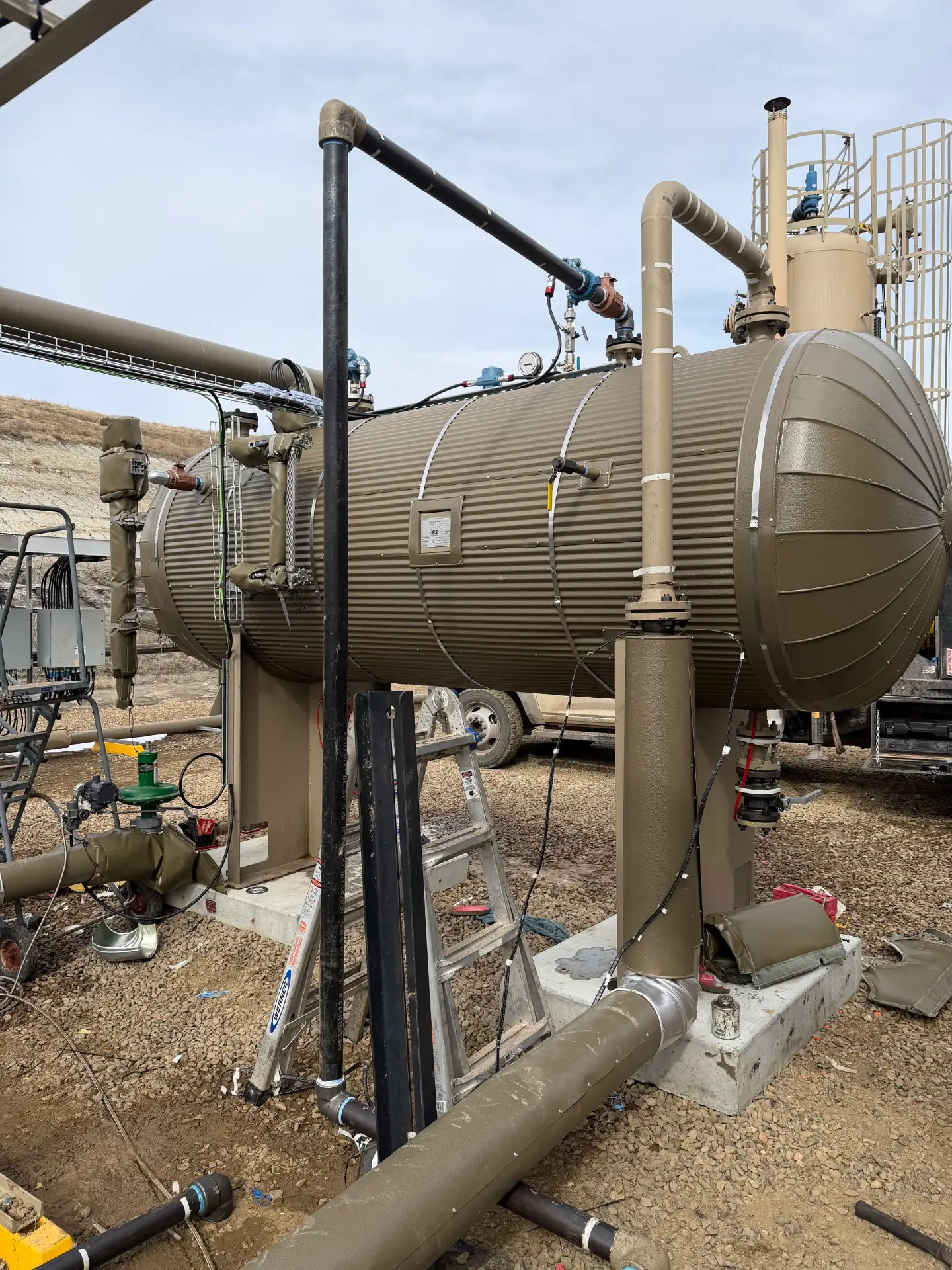 Treater installation by WOS facilities crew